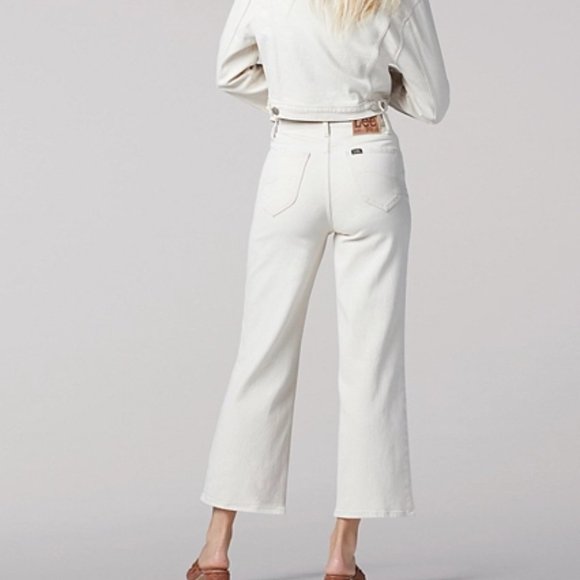 LEE Vintage Modern 28 NWT Ecru DENIM Wide Leg High Rise Jeans - Picture 11 of 13